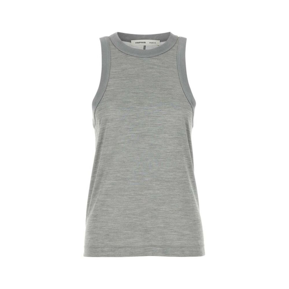 Carven Women Grey Silk Tank Top